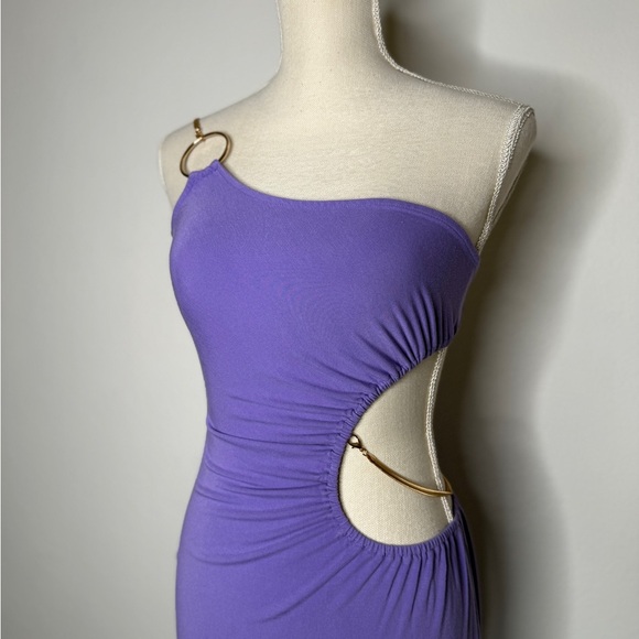 WeWoreWhat Snake Chain Cut Out Maxi Dress Electric Purple Size S - Picture 2 of 10